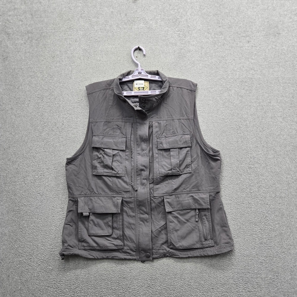 Scully Men Jacket XL Gray Nylon Polyester Vest Farthest Point Fishing